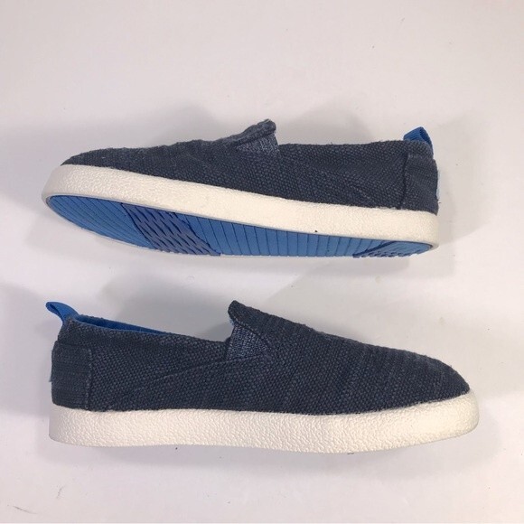 TOMS Youth Avalon Slip On Sneakers  / Navy & White / Shoe Size 10 T (Youth) - Picture 6 of 10